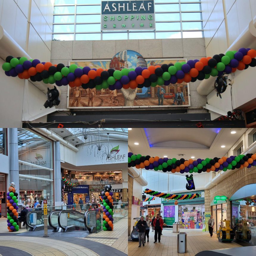 A Spooktacular Thanks to Barry’s Balloons for Transforming Ashleaf Shopping Centre this Halloween!